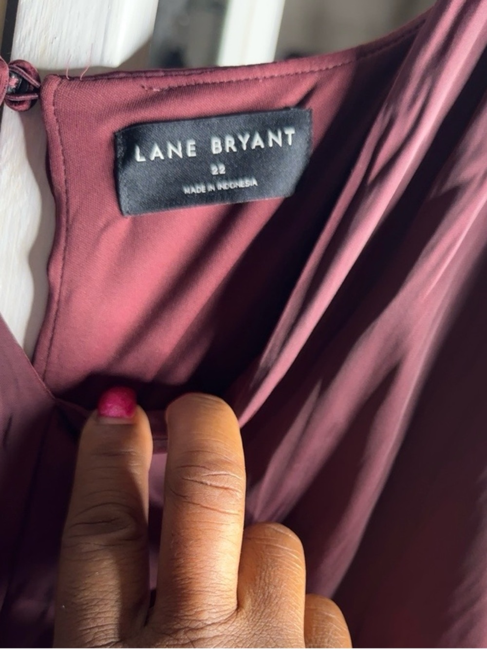 Lane Bryant Plus Size 22 Wine Burgundy Pleated Dress Flutter Sleeve Romantic - Picture 4 of 5